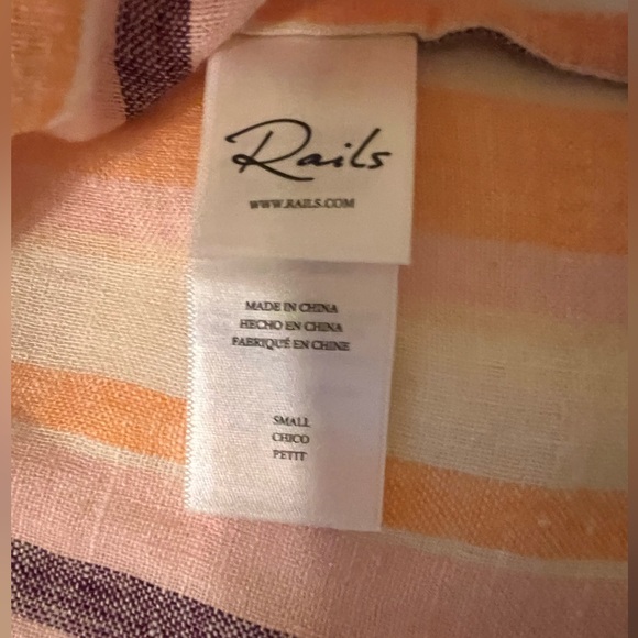 NEW! RAILS Christy Top in Linen Papaya Stripe size Small - Picture 8 of 9